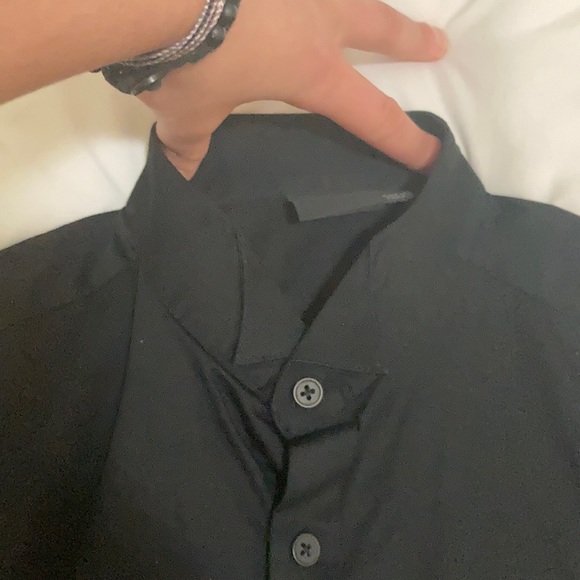 ASOS bowtie neck black button down - Picture 2 of 4